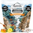 OPTIVIDA Health Colloidal Silver Lozenges med honning & Lemon Oil (1 pakke) - Lindrende Sore Throat Lozenges for voksne med cough relief & fast- Actioning Nano Silver Formel for immunforsvar, 60 Ppm
