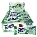 Zing Dark Chocolate Mint Vegan Protein Bars, Gluten Free with High Protein, High Fiber, Dairy Free Nutrition Bars, Plant Based Protein, Kosher, Low Sugar, No Sugar Alcohols - 12 count