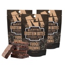 McCaffrey Protein Bites – Fudge Brownie Flavor – 3 Multi-Serving 4oz Bags – 4g of Protein per Serving – Gluten-Free, Vegan, High Fiber Energy Snack for Active Families