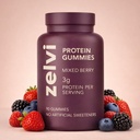 Zelvi Plant-Based Protein Gummies – 3g Per Serving, 90 Gummies, Protein Powder Alternative, Protein Supplement – No Artificial Colors, Naturally Sweetened, Dairy-Free, Gluten-Free (Mixed Berry)