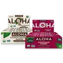 ALOHA Organic Plant-Based Protein Bars Bundle — Coconut Chocolate Almond + Chocolate Cherry | 24 Bars (1.98oz, 12+12) | 14g Plant-Based Protein | Beach Day · Road Trip · Travel Snack | Vegan, Gluten-F