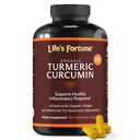 Life's Fortune Organic Turmeric Curcumin with Black Pepper and Ginger, Enhanced Absorption, Extra Strength Supplement, Joint & Immune Support, Non-GMO, 180 Cap - 2250mg