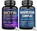 StrongVit Biotin Complex & Magnesium Supplements Bundle (120 Capsules)