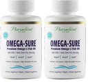 Paradise Herbs Omega-Sure, Omega-3 Concentrate, Premium Fish Oil, DHA, EPA, Vegan, Non GMO, Gluten Free, 60 Count Vegetarian Softgels (Pack of 2)