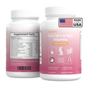 Hair Skin & Nails Vitamins Supplement for Women,with Biotin,Collagen Peptides,Hyaluronic Acid,Vitamin A, C, E, B5,B6,Support Skin Moisture and Suppleness,Hair and Nails Health,120 Capsules