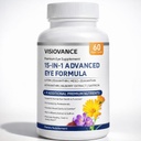 VISIOVANCE 15 in 1 Advanced Eye Formula, Lutein, Carotenoids, Zeaxanthin & Antioxidant Blend, Daily Visual Support Formula for Screen Use & Overall Eye Wellness, 60 Capsules (1)