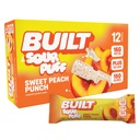 BUILT Sour Puff Protein Bar, Sweet Peach Punch, 16g Protein - 12 Count | Sour Gummy, Candy-like Protein Snack Bar with Collagen, Calorie Conscious, Gluten Free