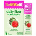 Belli Welli Daily Fiber Supplement Packets with Collagen, Probiotics & Electrolytes | Single Serve Packets for Gut Health, Digestion & Debloating | Watermelon | 10 Count