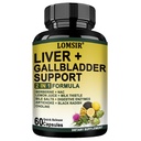 Liver & Gallbladder Support Supplement with Milk Thistle, Ox Bile, Bile Salts, Digestive Enzymes and Artichoke Leaf Extract, Digestive Health & Liver Support, 60 Capsules