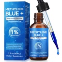 Methylene Blue 1% for Brain Health & Cognitive Support, Promotes The Body's Metabolism for Increased Absorption, Enhances Memory & Focus, No Formaldehyde, 60ml (2 Month Supply)