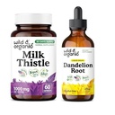 Wild & Organic Milk Thistle 60 Capsules & Dandelion Tincture 4 fl oz