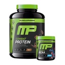 Muscle Pharm Combat 4lb Chocolate Protein and MusclePharm Blue Raspberry BCAA's