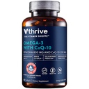 Vthrive Omega-3 with CoQ-10 - Supports Cardiovascular Health - 800 MG EPA/DHA, 60 Softgels