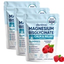 Magnesium Bisglycinate Gummies, 400mg Magnesium Bisglycinate Chelate with Sea Salt & Raspberry Powder, Vegan, 60 Gummies (3)