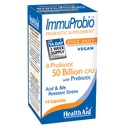 HealthAid ImmuProbio – Once-Daily 50 Billion CFU Probiotic with Prebiotic Fiber (FOS) | 30 Strains Including DDS‑1 | Acid & Bile Resistant, Room‑Temperature Stable, Vegan – 14 Capsules