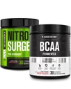 Jacked Factory Nitrosurge Pre-Workout in Watermelon & BCAA in Fruit Punch for Muscle Building and Recovery