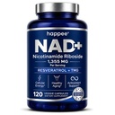 Happee NAD+ Nicotinamide Riboside Resveratrol Supplement Women Men 120ct | For Healthy Aging, Mental Clarity & Cellular Energy - 1355mg 6-in-1 NAD+ Supplement with NR & TMG