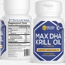 Antarktis Krill Oil Supplement - DHA EPA Omega 3 Supplement med antioxidant Astaxanthin - Omega 3 Fish Oil to Support Brain, Heart & Joint Health - 60 Krill Oil SoftGels