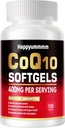 CoQ10- 400mg- Softgel med PQQ, Omega-3, Coenzym Q10 (Ubiquinon) Supplement for High- Absorption, Powerful- Antioxidant, Support Heart & Energi- Production, 120 Servere.