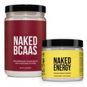 NAKED Vegan Energy and Performance Bundle Unflavored Energy Bcaas Amino Acids Powder
