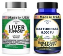 Lunakai USA Made Liver Support + Nattokinase 8000 FU Capsules Bundle – Non-GMO – 60ct Each