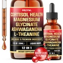Cortisol Supplement for Women and Men - 12in1 Cortisol Detox Manager Reducer with Magnesium, Ashwagandha, L-Theanine, Phosphatidylserine - Hormone Balanced Liquid Drops - 1FL Oz