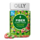 OLLY Fiber Gummy Rings, 5g FOS Prebiotic Fiber, Digestive Health Supplement,* Strawberry Watermelon Flavored, 50 Day Supply - 100 Count