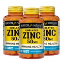 Mason Natural Zinc 50 mg, Supports Immune Function & Antioxidant Health, 100 Tablets, Pack of 3