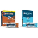 CLIF Builders Chocolate Peanut Butter & Cookies 'n Cream Protein Bars Bundle - Gluten-Free Non-GMO 20g Protein 2.4 oz. (12 Count) Bars