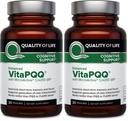Quality of Life VitaPQQ with MicroActive CoQ10-SR Premium Supplement - Anti Aging, Memory, Energy, Focus, Cognitive and Heart Health - 30 Vegicaps (Pack of 2)