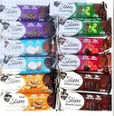 Variety Pack – Slim High Protein Bars, 12 Count (16–17g Protein, 3g Sugar, High Fiber, Low Net Carbs) – Gluten-Free, Dairy-Free, Kosher, Flavors Include Peanut Butter, Chocolate Mint, Brownie, Truffle Toasted Coconut & Espresso – “Made for NuGo Nutrition” in “The Kitchen Queen” Packaging
