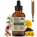 Natural Lymphatic Drainage 11-in-1 Herbal Liquid Supplement with Cleavers, Elderberry, Echinacea, Dandelion, Calendula & Burdock, Supports Lymphatic Health, Detox & Daily Wellness - 90 Day Supply