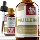 Rejuvica Health Active Mullein 4oz XL Super Size - Advanced Mullein Liquid Extract - Lung Support Drops - Vegan Sugar Free Non GMO Tincture