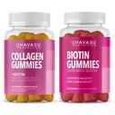 HAVASU NUTRITION Biotin and Collagen Gummies Bundle Ultimate Hair Growth Supplement with 5000mcg, Type I and III with Zinc, Vitamin E & C and 3000mcg Biotin for Hair, Skin, and Nail Growth
