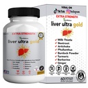 Liver Ultra Gold Extra Strength Supplement, Milk Thistle Detox and Liver Cleanse Formula, 60 Capsules