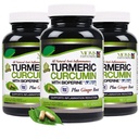 3 Bottles - Turmeric Curcumin Complex with Black Pepper Extract 1650 mg - Contains Piperine (for Superior Absorption and Tumeric Bio-Availability) – Plus Ginger Root Extract