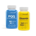 LongLifeNutri PQQ 20 mg + Diosmin 1000 mg Bundle - 180 + 240 Capsules, 6-4 Month Supply, Mental Performance & Circulatory Health Support, Made in USA