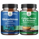 Bundle of Reduced Glutathione Supplement with Milk Thistle and Colon Cleanser & Detox - Probiotic Supplement
