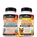 Glucosamine Chondroitin MSM Triple Strength Joint Support Supplement (2 Month Supply) Plus Turmeric Curcumin with Black Pepper Extract 1500mg Complex (2 Month Supply)