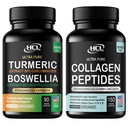 Turmeric Boswellia Extract Supplement 2000 mg + Collagen Peptides Capsules with Vitamin C & Hyaluronic Acid