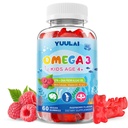 Omega 3 Gummies for Kids, Sugar Free Children's Omega 3 Supplement with Calcium + Vitamin D3 K2 + C, Omega-3 DHA & EPA for Brain & Immune Support, Vegan Fish Oil Alternative, 60 Count