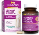Daglig Nouri Hormone Balance Probiotic for Womens against 124; Understøtter Sund Østrogen, PMS, PCOS, Perimenopause, Vaginal pH, Gær, Gut Sundhed, Hud & Immunitet