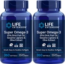 Life Extension Super Omega-3 360 Softgels (Pack of 2), Easy to Swallow, EPA/DHA Omega3 Fish Oil, Sesame Lignans & Olive Extract