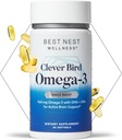 Bedste Nest Wellness Omega-3 Softgels - Fish Oil Supplement understøtter Brain Health - Nutritional Support for Mothers - EPA & DHA Supplement Aids Immunsystem Health - 30 Softgels