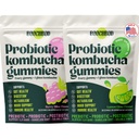 BoochBod - Probiotic Kombucha Gummy - Prebiotics, Probiotics, Postbiotics, Fiber Supplement, Slippery Elm, Dandelion Root, MCT Oil, for Bloating, Gut Health - Berry Bliss | Lemon Lime - Bundle & Save