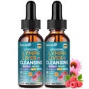 2 Pack Liposomal Lymphatic Drainage & Liver Cleanse Drops, 23-in-1 with Echinacea, NAC, TUDCA, L-Glutathione, for Lymph, Liver Detox & Repair, Immune Support, Raspberry Flavor, 4 fl oz Supplement