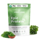 Sprout Living Epic Protein, Plant Based Protein & Superfoods Powder, Green Kingdom | 20 Grams Organic Protein Powder, Greens, Vegan, Non Dairy, Non-GMO, Gluten Free, Low Sugar (1 Pound, 12 Servings)