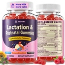 Lactation Supplement for Breastfeeding Moms, Postpartum Lactation Support Gummies with Milk Thistle & Postnatal Vitamins for Milk Supply Increase, Postpartum Recovery & Calm Support - Vegan, 60 Count