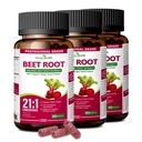 Organic Beet Root Capsules 21:1 Extract - High Potency Nitric Oxide Supplement with Black Pepper for Enhanced Absorption, Supports Blood Pressure, Circulation & Heart Health, Non-GMO, 270