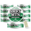 Smokey Mountain Caffeinated Pouches - Wintergreen - Tobacco Free and Nicotine Free - 10 Can Box - 15 Pouches Per Can